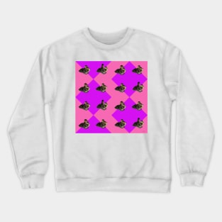 Baby Ducks on Pink Raspberry and Purple Sorbet Pattern Crewneck Sweatshirt